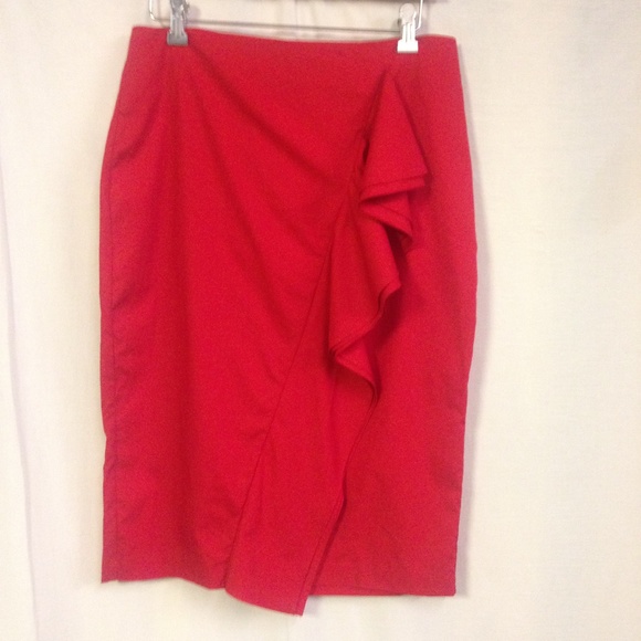 Women's Ruffle Pencil Midi Skirt - Who What Wear R - Picture 4 of 6